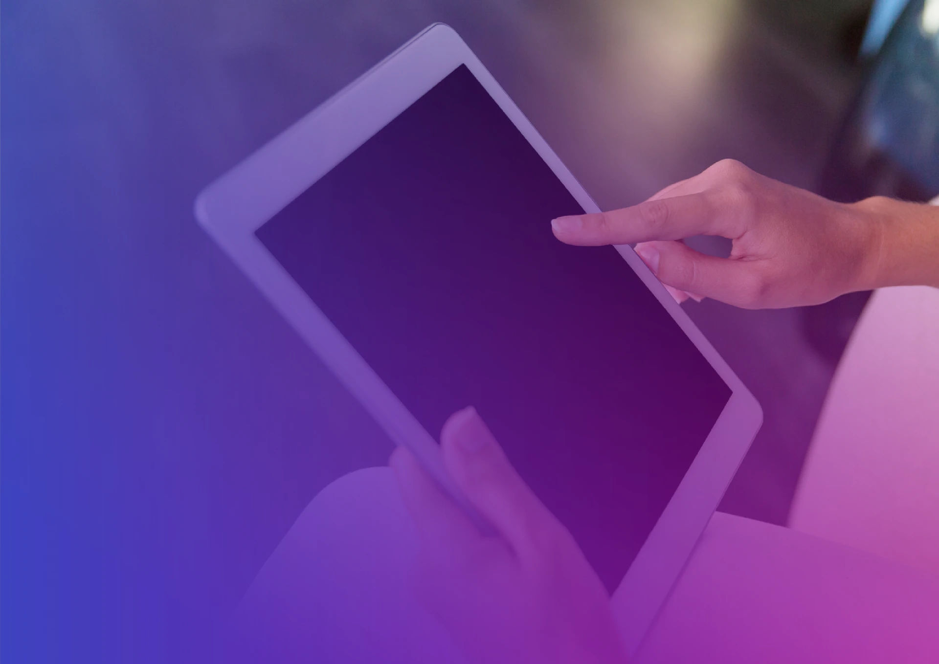 person playing with a tablet