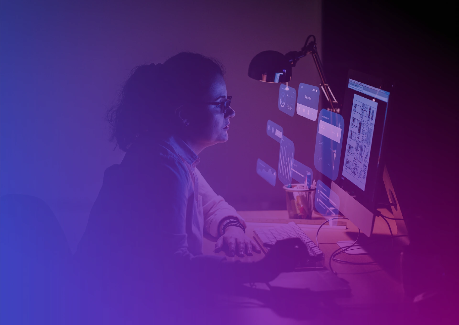 woman sitting at her computer